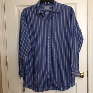 Stanford Vintage blue stripe 17 35 dress shirt